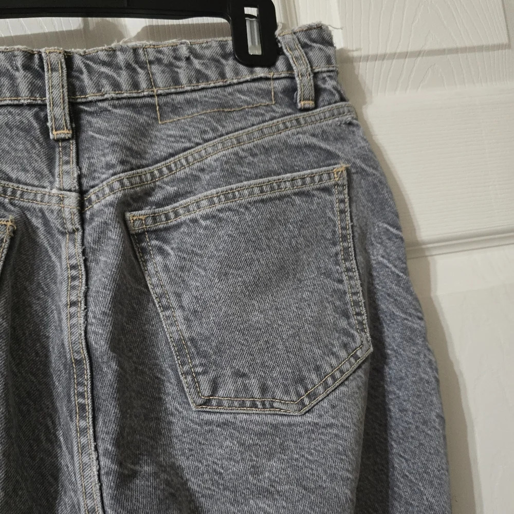 ZARA Gray Stonewash High Rise Straight Leg Jeans, Relaxed Fit, Ankle Length, EUC - Picture 10 of 14